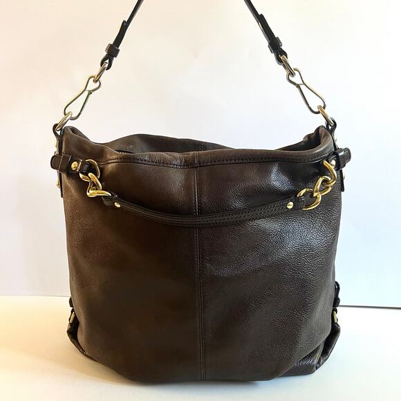 COACH Brooke 2 Way Shoulder Bag, Brown Pebbled Leather - Picture 1 of 13
